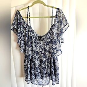 Torrid Floral Shoulder Blouse size 2X